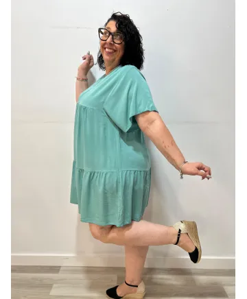 Vestido liso Hiroko - Ropa tallas grandes mujer moderna Vestido liso Hiroko - Ropa tallas grandes mujer moderna