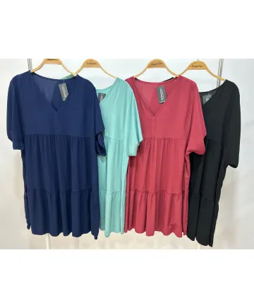 Vestido liso Hiroko - Ropa tallas grandes mujer moderna Vestido liso Hiroko - Ropa tallas grandes mujer moderna