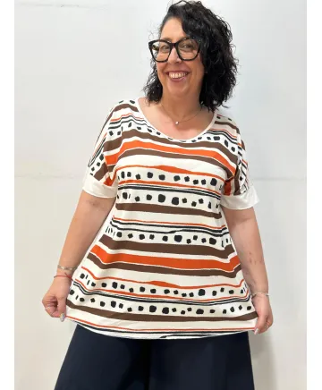 Camiseta franjas Ume - Ropa tallas grandes mujer moderna