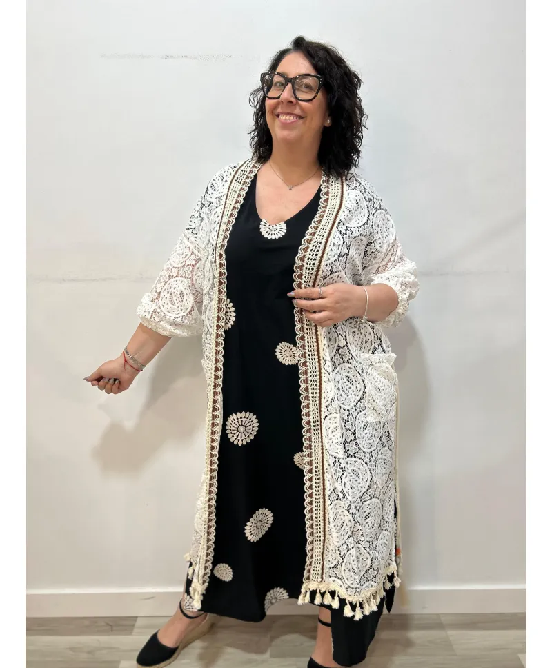 Kimono encaje Sayuri - Kimonos Tallas Grandes Kimono encaje Sayuri - Kimonos Tallas Grandes