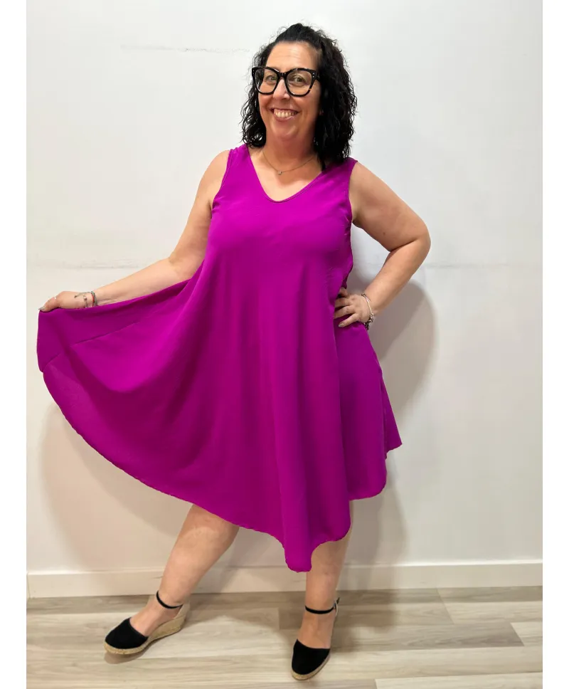Vestido tirantes Oxford - Vestidos Tallas Grandes Vestido tirantes Oxford - Vestidos Tallas Grandes