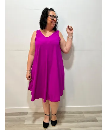 Vestido tirantes Oxford - Vestidos Tallas Grandes Vestido tirantes Oxford - Vestidos Tallas Grandes