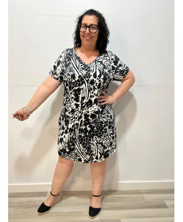Vestido estampado Manchester - Ropa tallas grandes mujer moderna