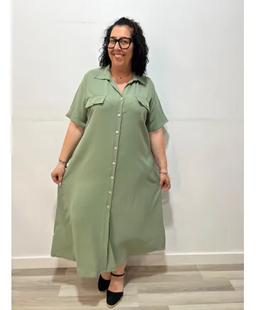 Vestido caqui Colmar - Vestidos Tallas Grandes