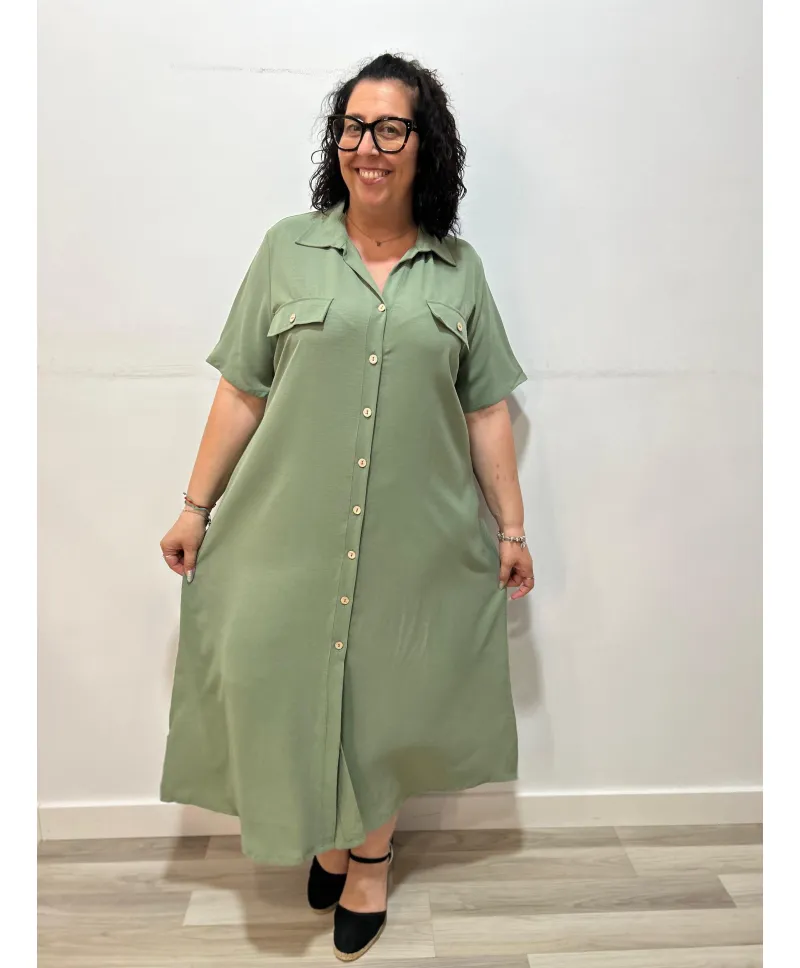 Vestido caqui Colmar - Vestidos Tallas Grandes Vestido caqui Colmar - Vestidos Tallas Grandes