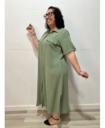 Vestido caqui Colmar - Vestidos Tallas Grandes Vestido caqui Colmar - Vestidos Tallas Grandes