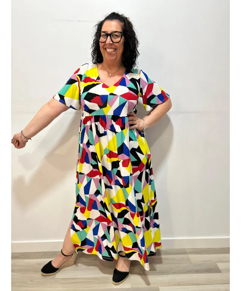 Vestido azul Arlés - Ropa tallas grandes mujer moderna Vestido azul Arlés - Ropa tallas grandes mujer moderna