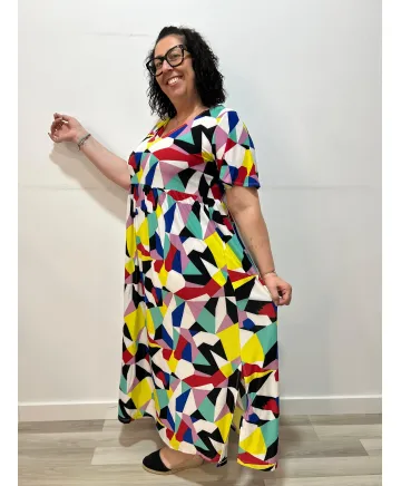 Vestido azul Arlés - Ropa tallas grandes mujer moderna Vestido azul Arlés - Ropa tallas grandes mujer moderna