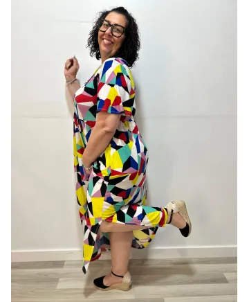 Vestido azul Arlés - Ropa tallas grandes mujer moderna Vestido azul Arlés - Ropa tallas grandes mujer moderna