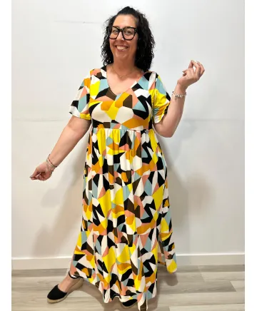 Vestido naranja Arlés - Ropa tallas grandes mujer moderna