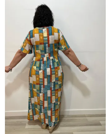 Vestido multicolor Carcasona - Ropa tallas grandes mujer moderna Vestido multicolor Carcasona - Ropa tallas grandes mujer moderna