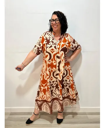 Vestido estampado Tunez - Vestidos Tallas Grandes