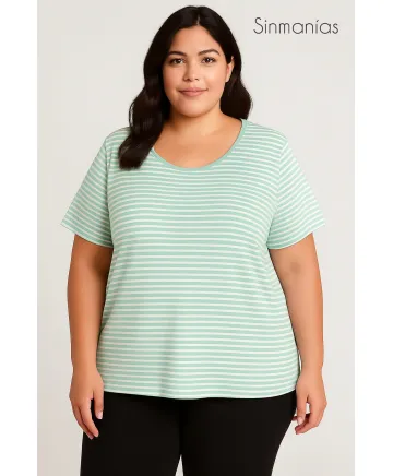 Camiseta verde Lucca - Camisetas y Tops Tallas Grandes