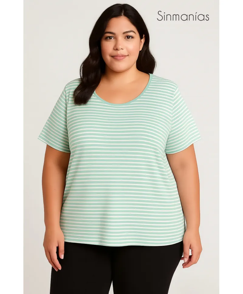 Camiseta verde Lucca - Camisetas y Tops Tallas Grandes Camiseta verde Lucca - Camisetas y Tops Tallas Grandes