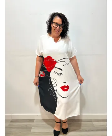 Vestido rostro Chad - Ropa tallas grandes mujer moderna Vestido rostro Chad - Ropa tallas grandes mujer moderna
