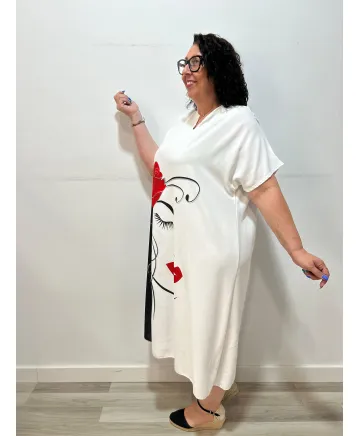 Vestido rostro Chad - Ropa tallas grandes mujer moderna Vestido rostro Chad - Ropa tallas grandes mujer moderna