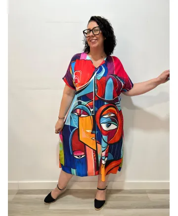 Vestido multicolor Chad - Vestidos Tallas Grandes Vestido multicolor Chad - Vestidos Tallas Grandes
