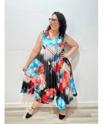 Vestido estampado Lunara - Vestidos Tallas Grandes Vestido estampado Lunara - Vestidos Tallas Grandes