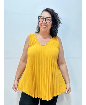 Blusa plisada Florea - Blusas Tallas Grandes