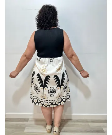 Vestido combinado Lena - Ropa tallas grandes mujer moderna