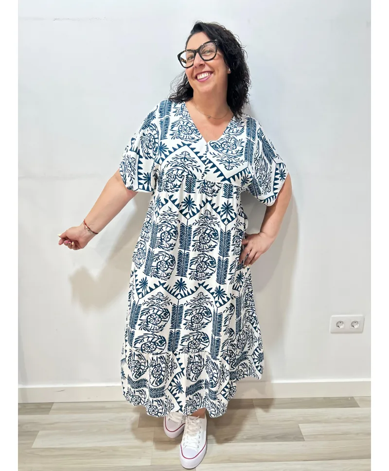 Vestido hojas Gambia - Vestidos Tallas Grandes Vestido hojas Gambia - Vestidos Tallas Grandes