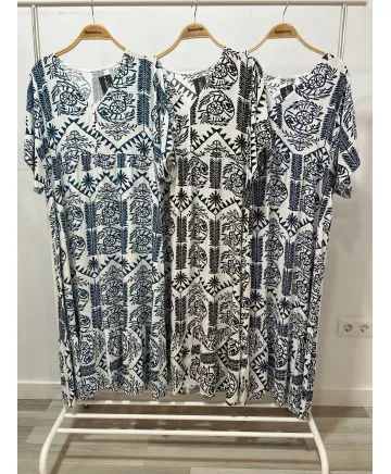 Vestido hojas Gambia - Vestidos Tallas Grandes Vestido hojas Gambia - Vestidos Tallas Grandes