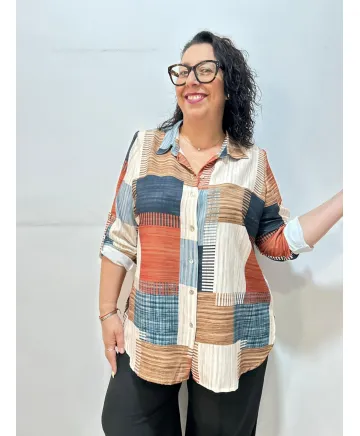 Camisa cuadros Úbeda - Ropa tallas grandes mujer moderna