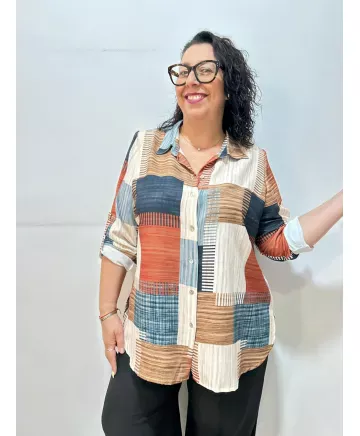Camisa cuadros Úbeda - Ropa tallas grandes mujer moderna