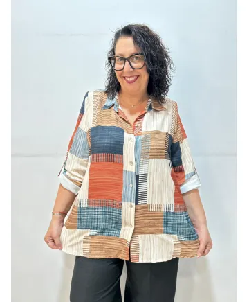 Camisa cuadros Úbeda - Ropa tallas grandes mujer moderna
