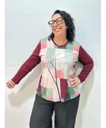 Camiseta ramas Avilés - Ropa tallas grandes mujer moderna