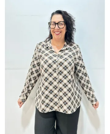 Camisa cuadros Blanes - Ropa tallas grandes mujer moderna