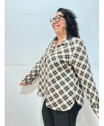 Camisa cuadros Blanes - Ropa tallas grandes mujer moderna Camisa cuadros Blanes - Ropa tallas grandes mujer moderna