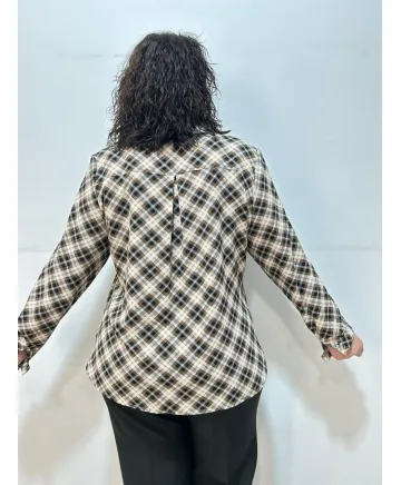 Camisa cuadros Blanes - Ropa tallas grandes mujer moderna Camisa cuadros Blanes - Ropa tallas grandes mujer moderna