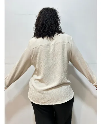 Blusa beige Arrecife - Ropa tallas grandes mujer moderna