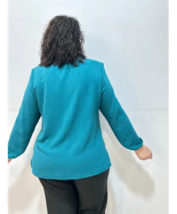 Blusa turquesa Linares - Ropa tallas grandes mujer moderna Blusa turquesa Linares - Ropa tallas grandes mujer moderna