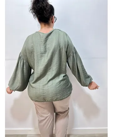 Blusa fruncida Toledo - Ropa tallas grandes mujer moderna