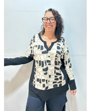 Camiseta estampada Boston - Ropa tallas grandes mujer moderna