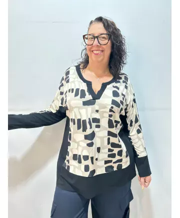 Camiseta estampada Boston - Ropa tallas grandes mujer moderna