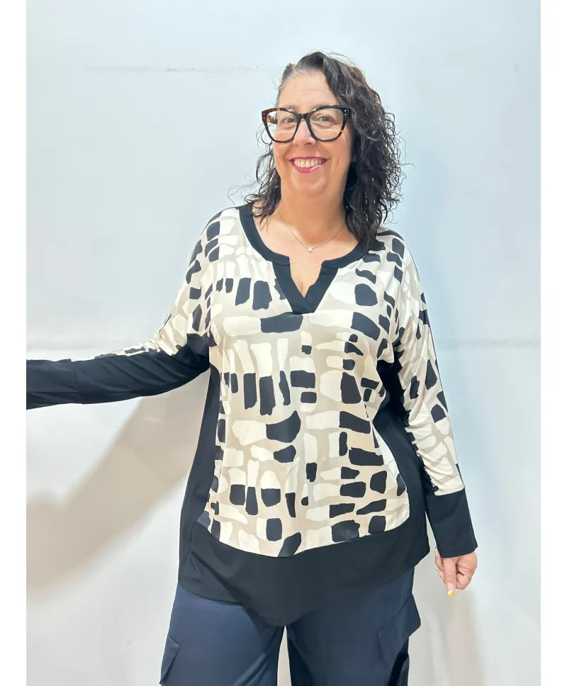 Camiseta estampada Boston - Ropa tallas grandes mujer moderna
