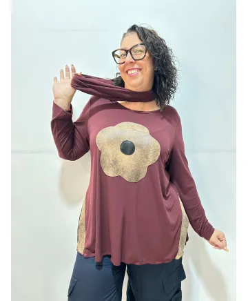 Camiseta foulard Villalba - Ropa tallas grandes mujer moderna