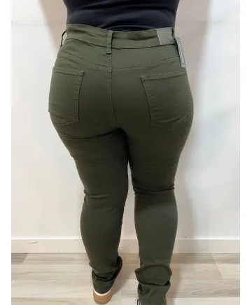 Pantalon Caqui Abrera - Ropa tallas grandes mujer moderna