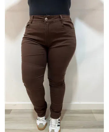 Pantalon chocolate Abrera - Pantalones Tallas Grandes
