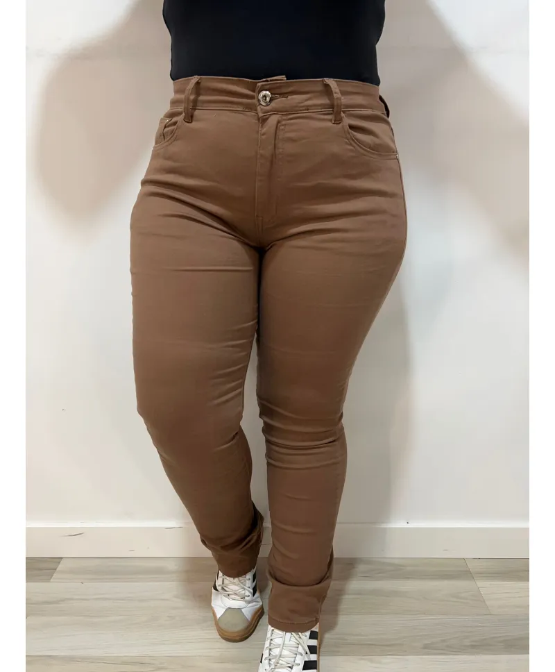 Pantalon marron Abrera - Pantalones Tallas Grandes