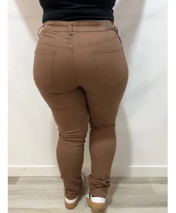 Pantalon marron Abrera - Pantalones Tallas Grandes