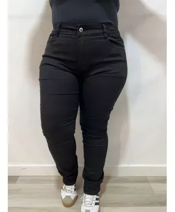Pantalon negro Abrera - Ropa tallas grandes mujer moderna