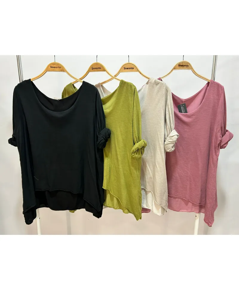 Camiseta doble capa Bigas - Ropa tallas grandes mujer moderna