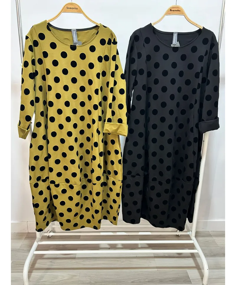 Vestido topos Cuenca - Ropa tallas grandes mujer moderna