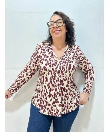 Camisa granate Begas - Ropa tallas grandes mujer moderna