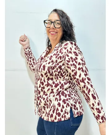 Camisa granate Begas - Ropa tallas grandes mujer moderna