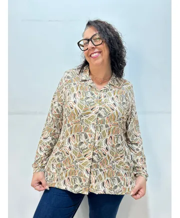 Camisa verde Begas - Ropa tallas grandes mujer moderna